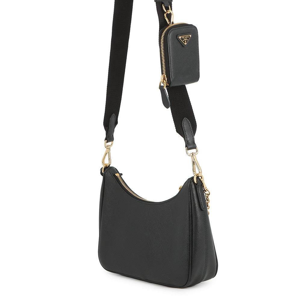 PRADA Re-Edition 2005 Shoulder Bag Black1BH204_NZV_F0632_V_V2P Saffiano LeatherLeather