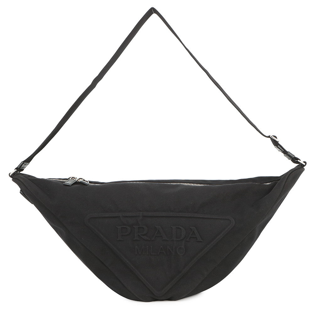 PRADA Shoulder Bag Black2VY007 Canvas