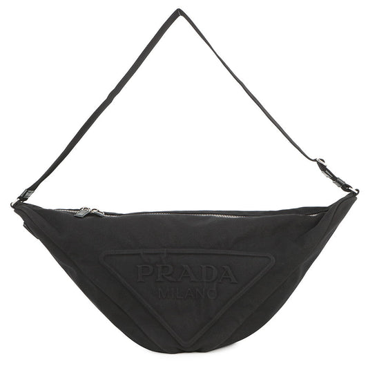 PRADA Shoulder Bag Black2VY007 Canvas