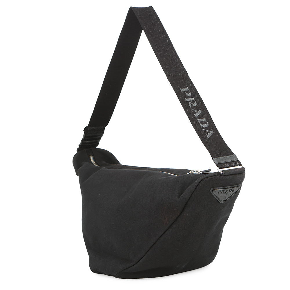 PRADA Shoulder Bag Black2VY007 Canvas