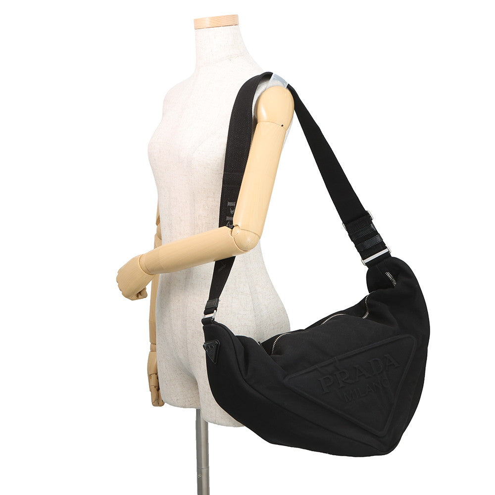 PRADA Shoulder Bag Black2VY007 Canvas