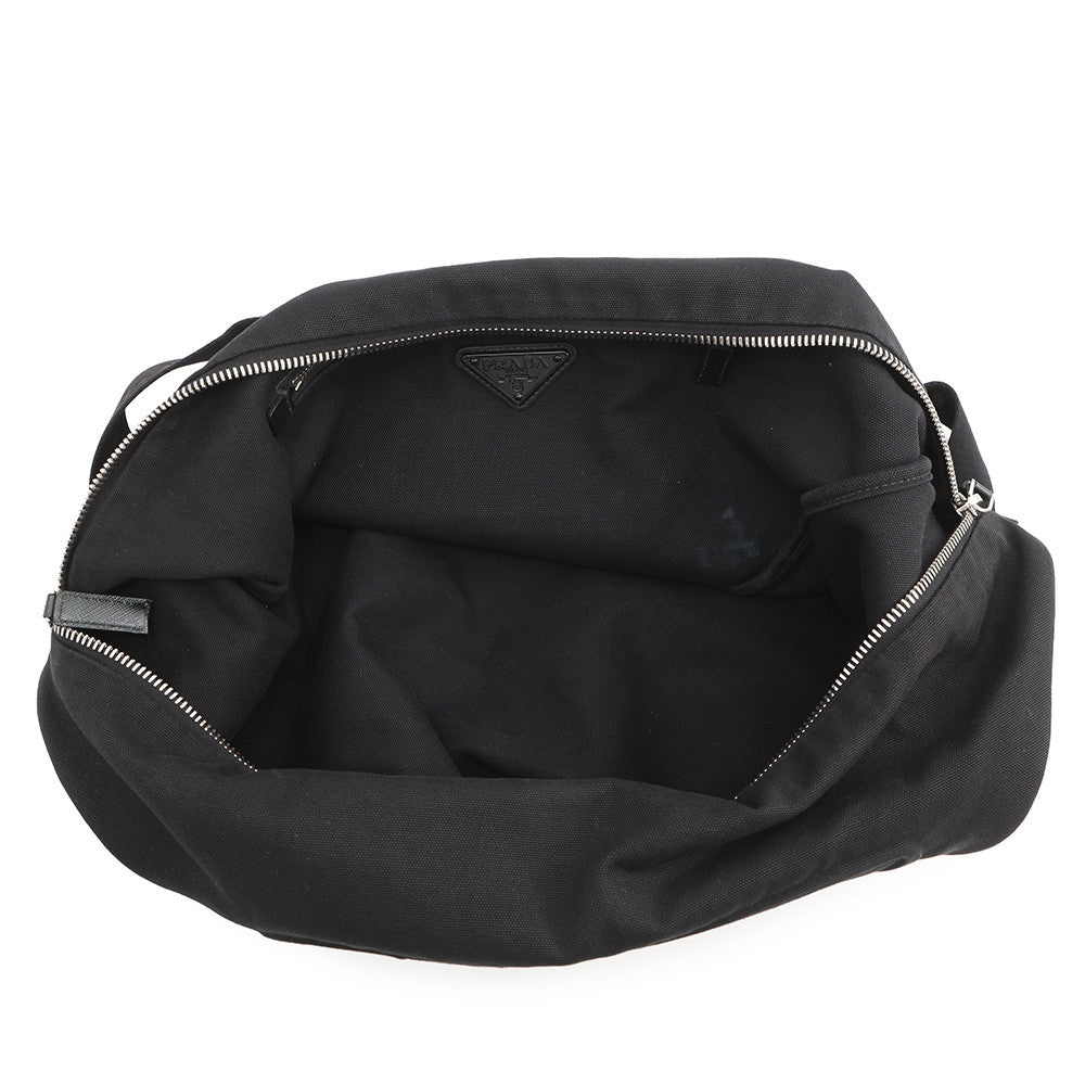 PRADA Shoulder Bag Black2VY007 Canvas