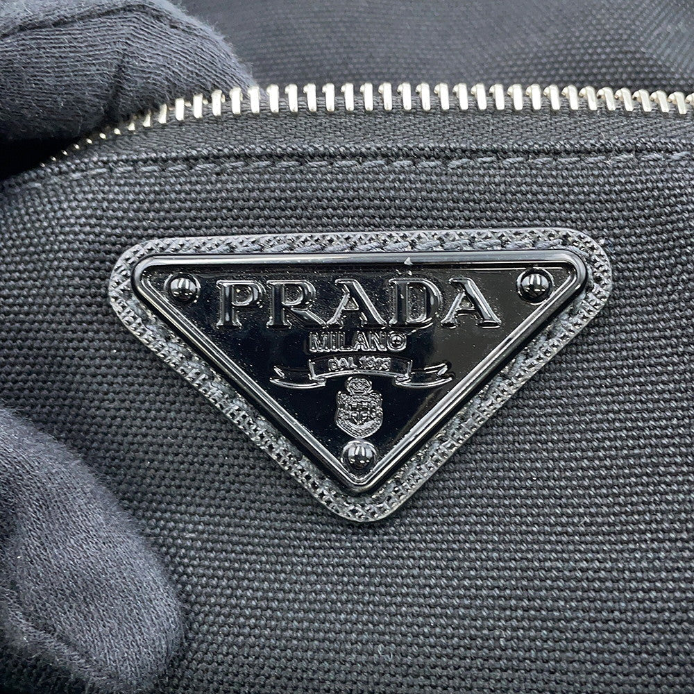 PRADA Shoulder Bag Black2VY007 Canvas