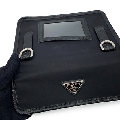 PRADA Re-Nylon x Saffiano Leather Smartphone Case Black2ZH108_2DMH_F0002 Nylon Leather