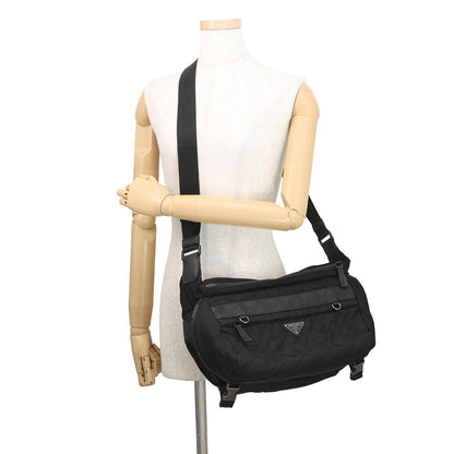 PRADA Triangle Logo Quilted Shoulder Bag Black2VH991_2BE6_F0806 Nylon Leather