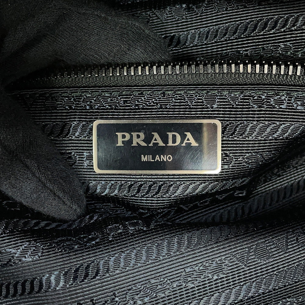 PRADA Triangle Logo Quilted Shoulder Bag Black2VH991_2BE6_F0806 Nylon Leather