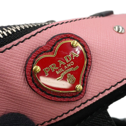 PRADA Robot Backpack Black/Pink/White1BZ811 Nylon Leather