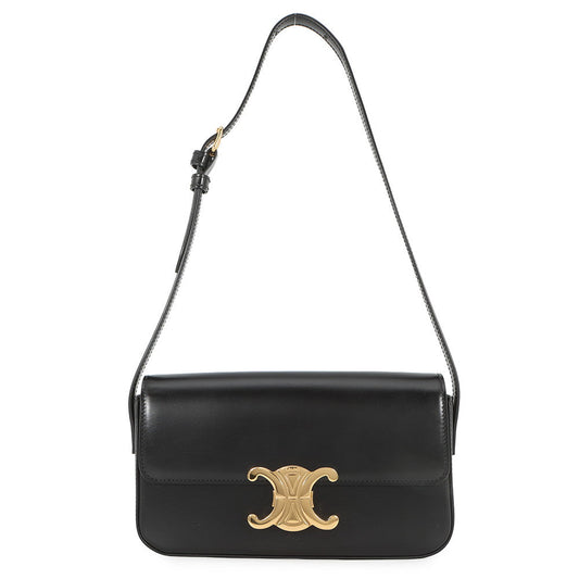 CELINE Triomphe Shoulder Bag Black194143BF4.38NO Calf Leather