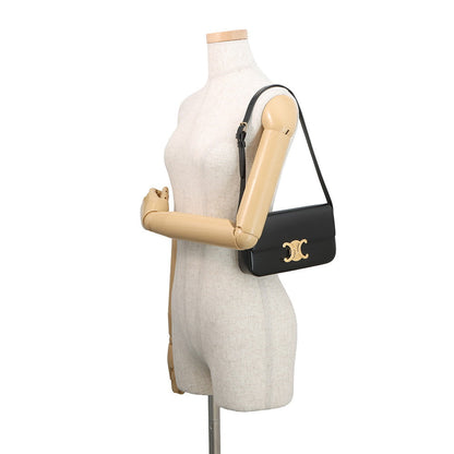 CELINE Triomphe Shoulder Bag Black194143BF4.38NO Calf Leather