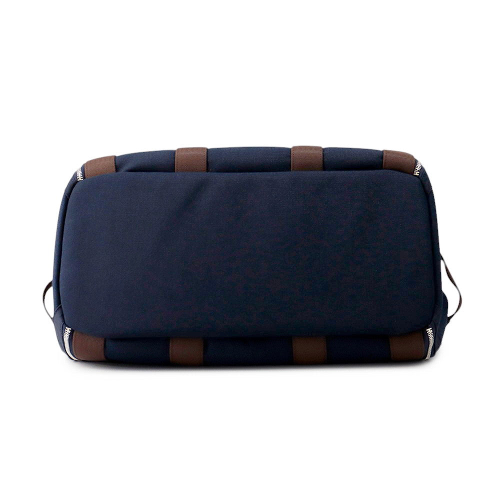 HERMES Dog carrier bag Navy/Brown Canvas