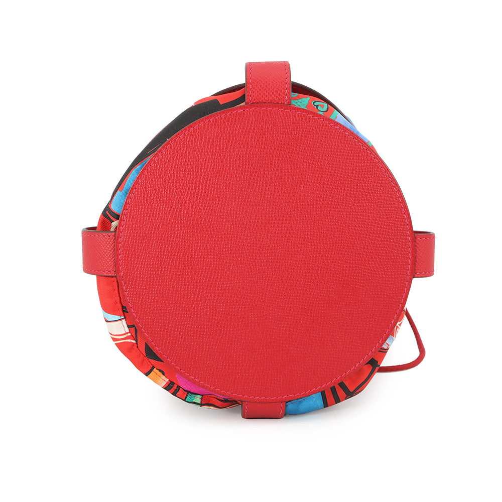HERMES Muzaldine Rouge Casaque/Multicolor Epsom Silk