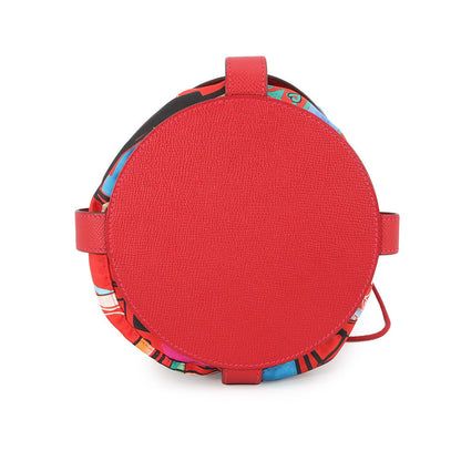 HERMES Muzaldine Rouge Casaque/Multicolor Epsom Silk