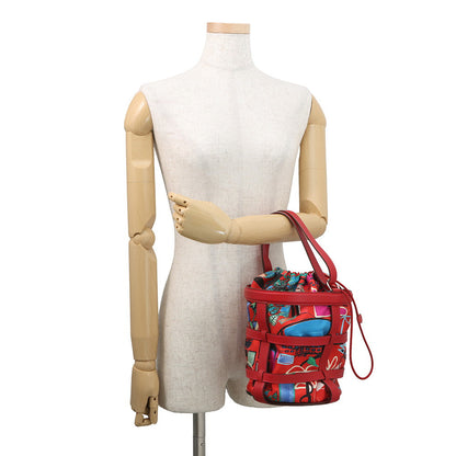 HERMES Muzaldine Rouge Casaque/Multicolor Epsom Silk