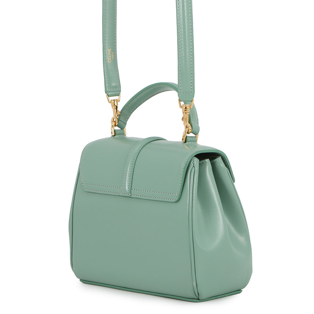 CELINE 16 Saze Green197983BEY Leather Size Mini