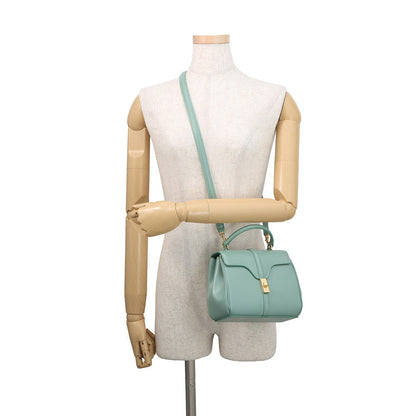 CELINE 16 Saze Green197983BEY Leather Size Mini