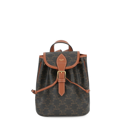 CELINE Falco Triomphe Backpack Tan197662 PVC Calf Leather