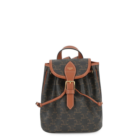 CELINE Falco Triomphe Backpack Tan197662 PVC Calf Leather