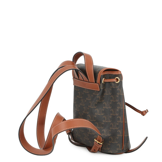 CELINE Falco Triomphe Backpack Tan197662 PVC Calf Leather