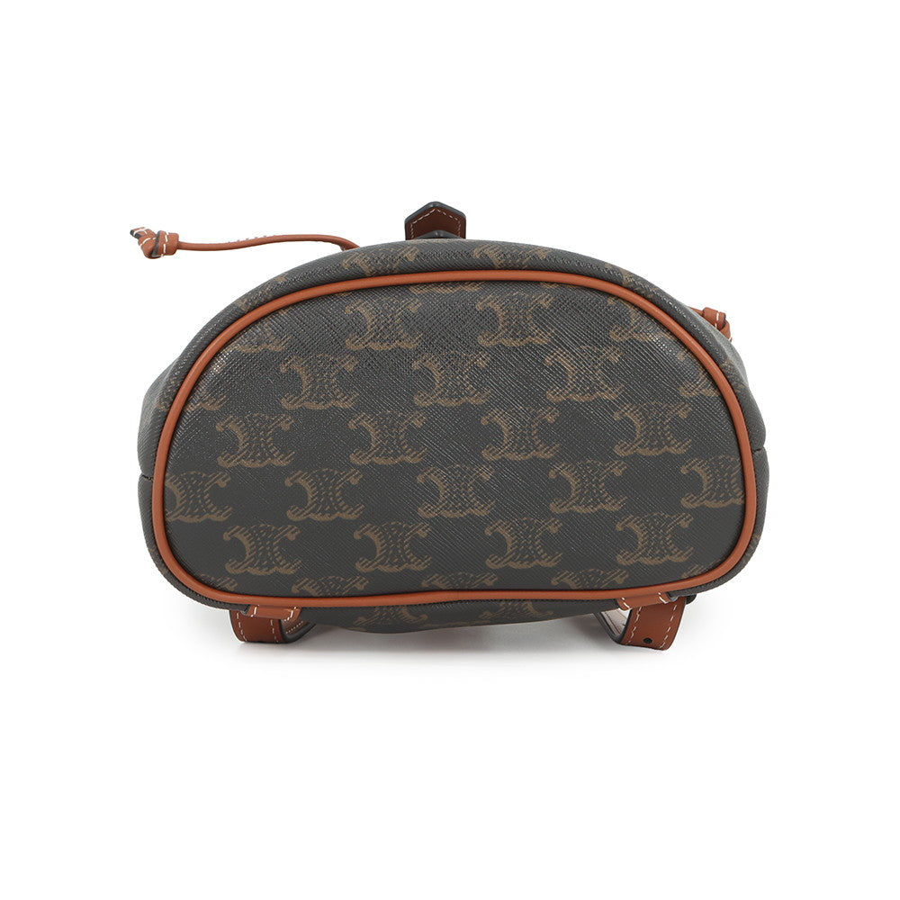 CELINE Falco Triomphe Backpack Tan197662 PVC Calf Leather