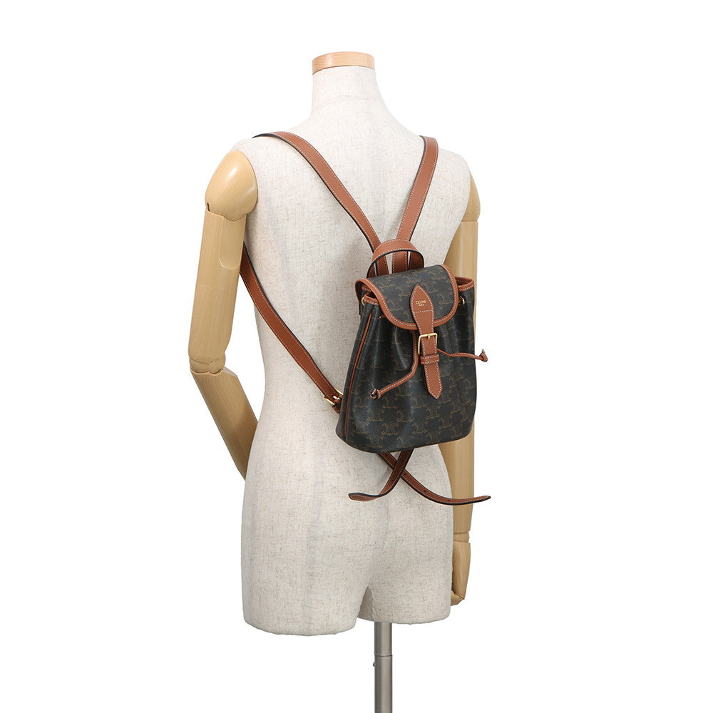 CELINE Falco Triomphe Backpack Tan197662 PVC Calf Leather