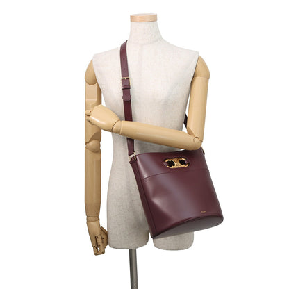 CELINE Maillon Triomphe Bucket Bag Bordeaux193043 Leather