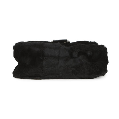 FENDI Mamma bucket Black Fur Leather