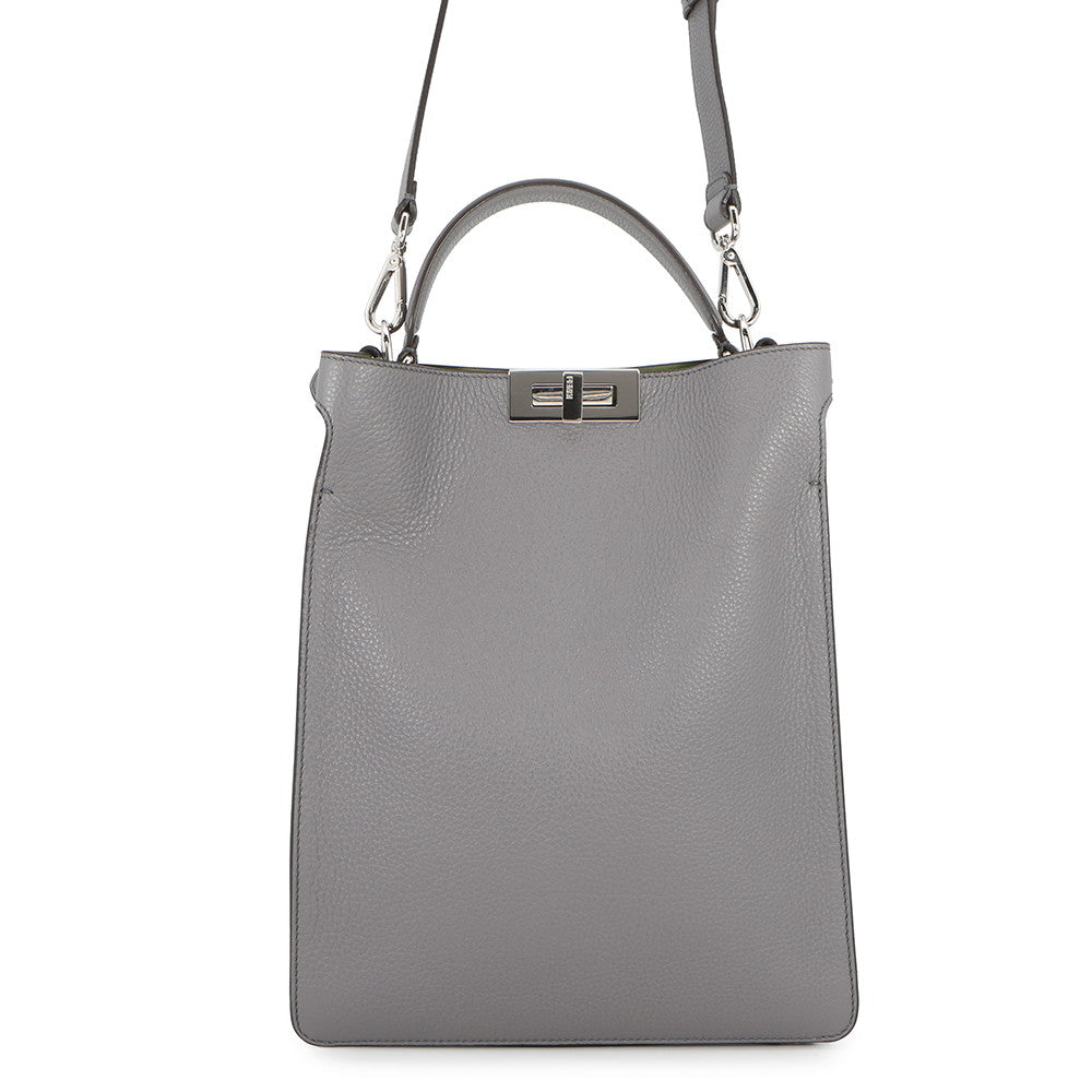FENDI Peekaboo X-Lite Gray7VA611 Leather Size Small