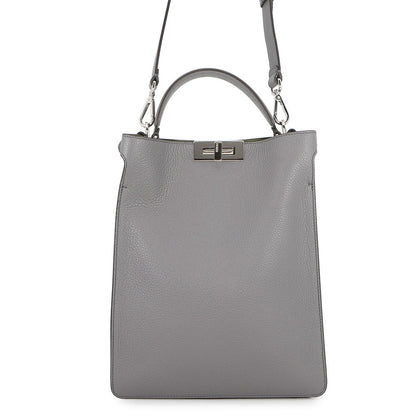 FENDI Peekaboo X-Lite Gray7VA611 Leather Size Small