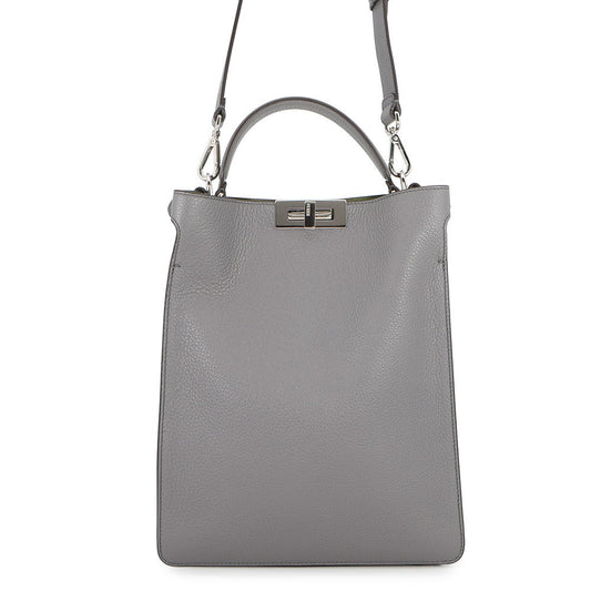 FENDI Peekaboo X-Lite Gray7VA611 Leather Size Small