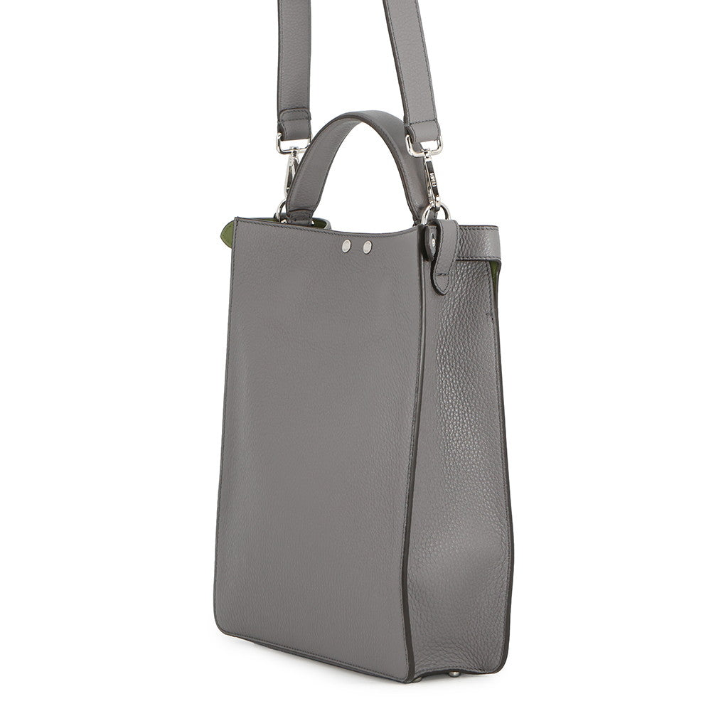 FENDI Peekaboo X-Lite Gray7VA611 Leather Size Small