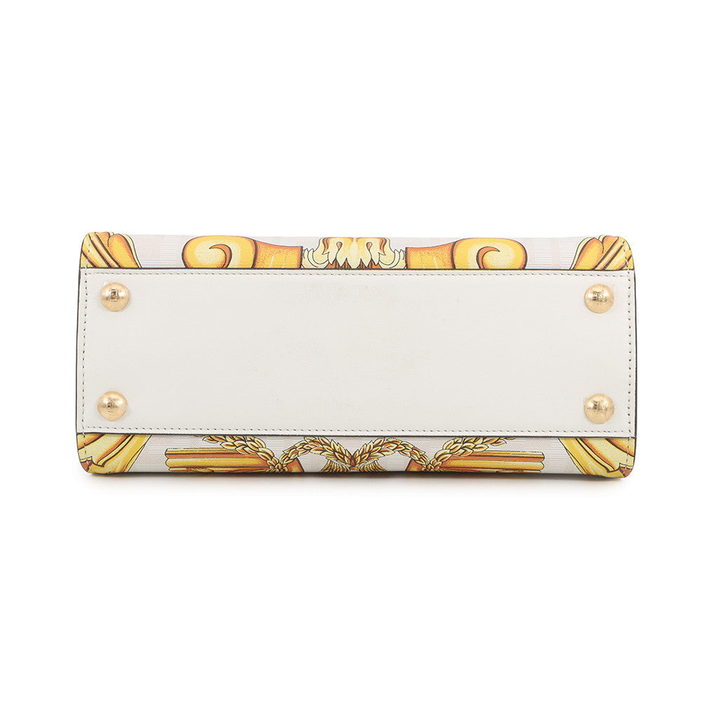 FENDI Fendace Peekaboo White/Yellow8BN244 Leather Size Mini