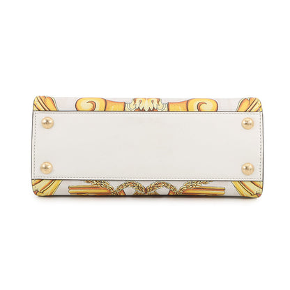 FENDI Fendace Peekaboo White/Yellow8BN244 Leather Size Mini