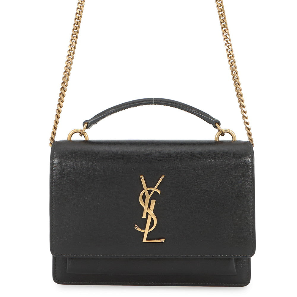 SAINT LAURENT PARIS Sunset Chain wallet Black533026D422W1000 Calf Leather