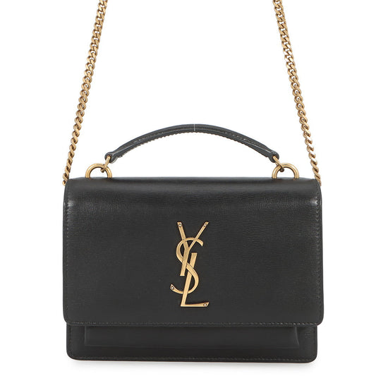 SAINT LAURENT PARIS Sunset Chain wallet Black533026D422W1000 Calf Leather