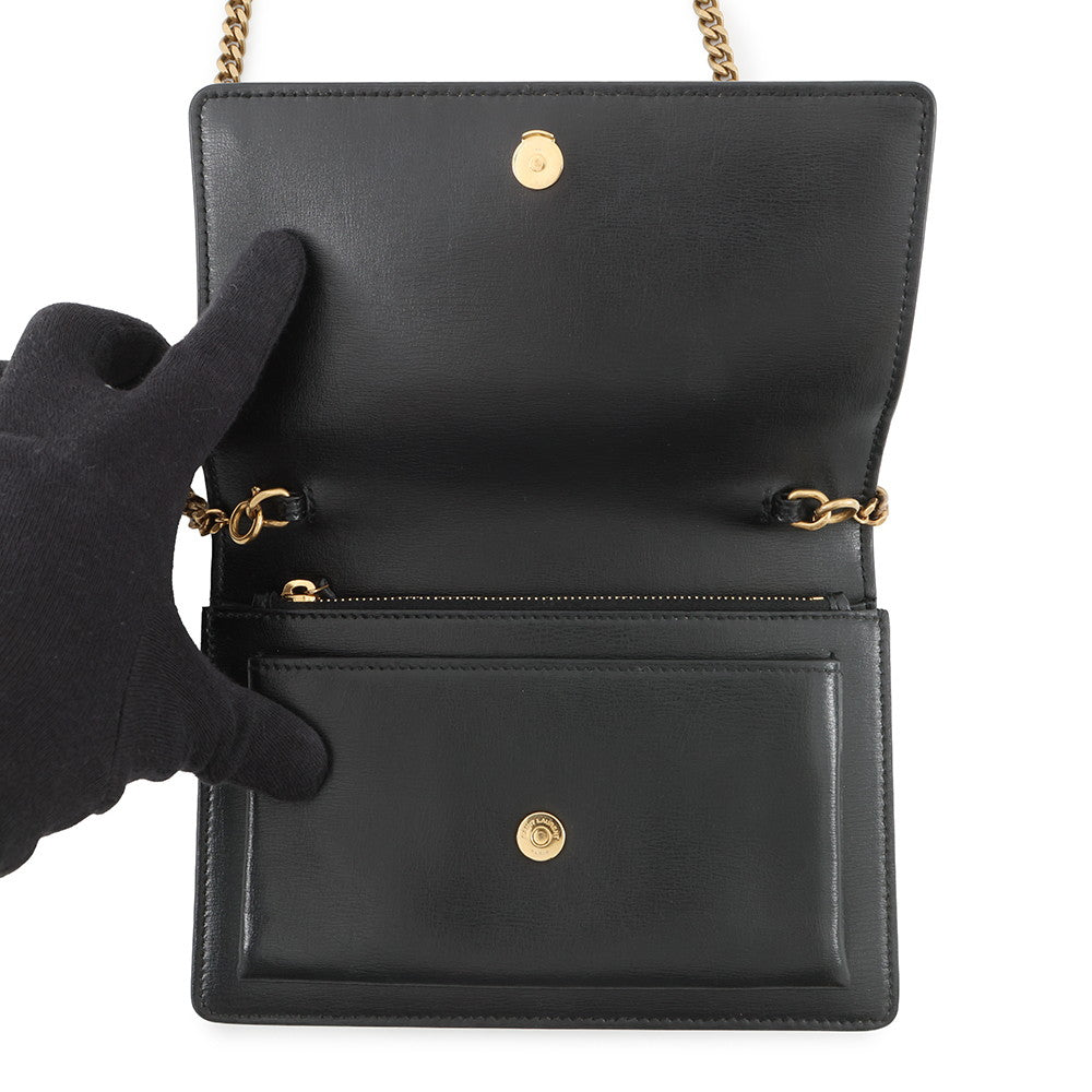 SAINT LAURENT PARIS Sunset Chain wallet Black533026D422W1000 Calf Leather
