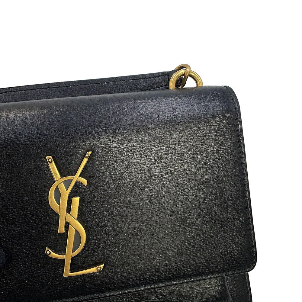 SAINT LAURENT PARIS Sunset Chain wallet Black533026D422W1000 Calf Leather