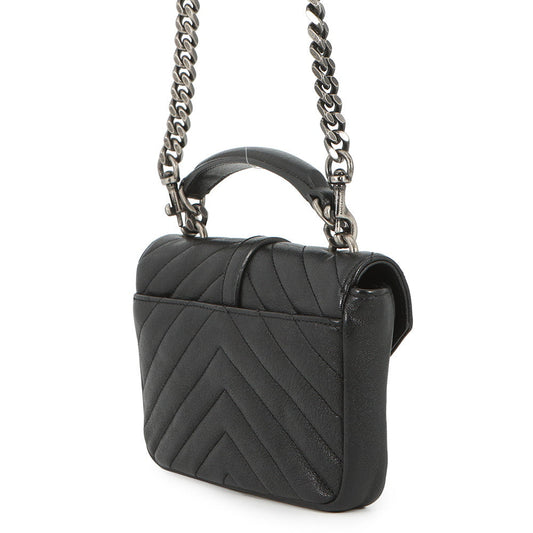 SAINT LAURENT PARIS College 2-way Chain Wallet Black438492BRM041000 Leather