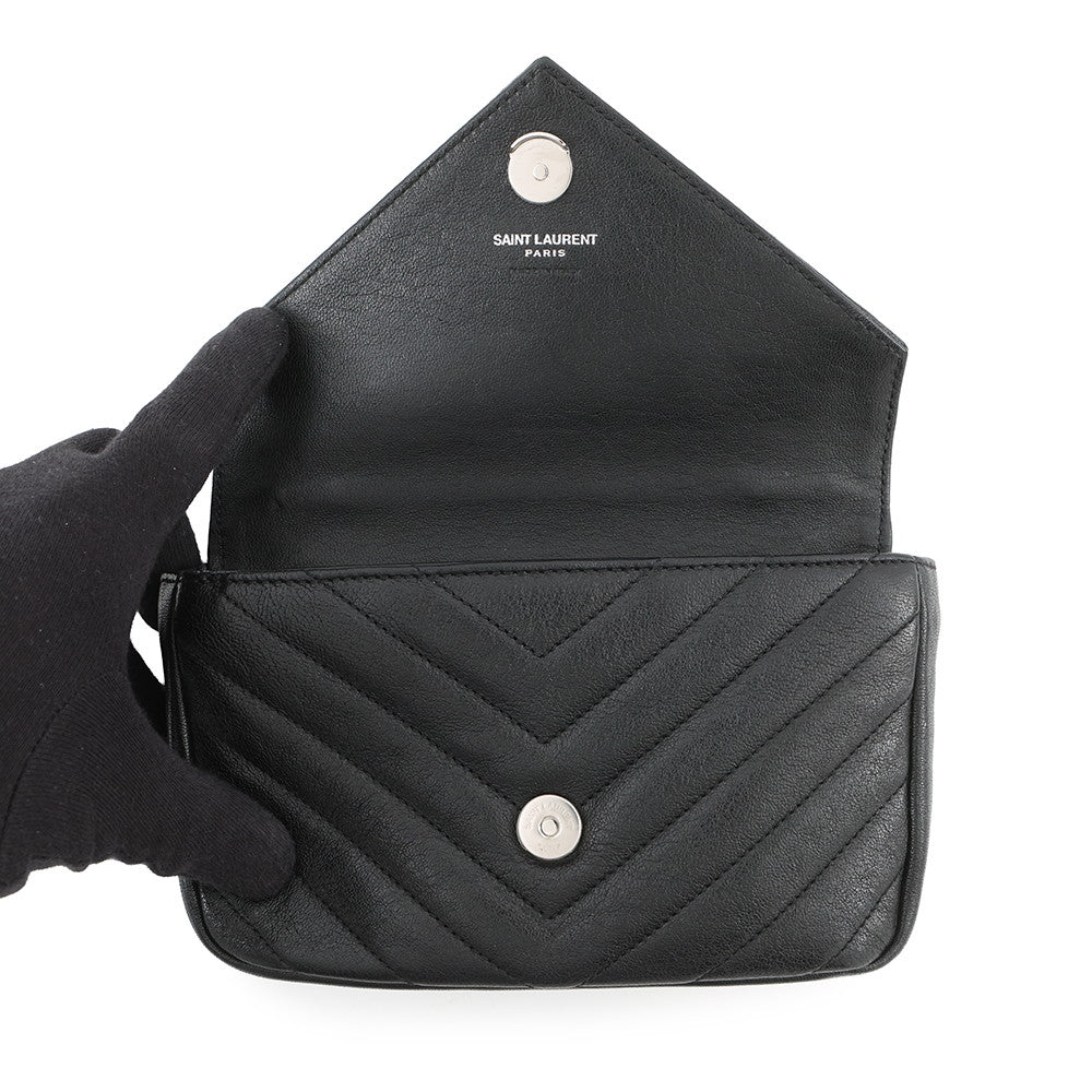 SAINT LAURENT PARIS College 2-way Chain Wallet Black438492BRM041000 Leather