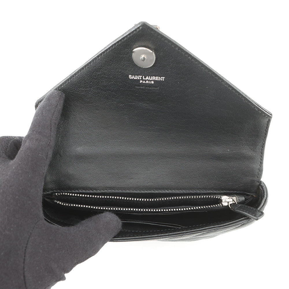SAINT LAURENT PARIS College 2-way Chain Wallet Black438492BRM041000 Leather