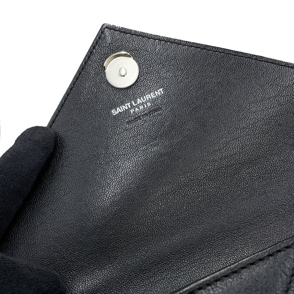 SAINT LAURENT PARIS College 2-way Chain Wallet Black438492BRM041000 Leather