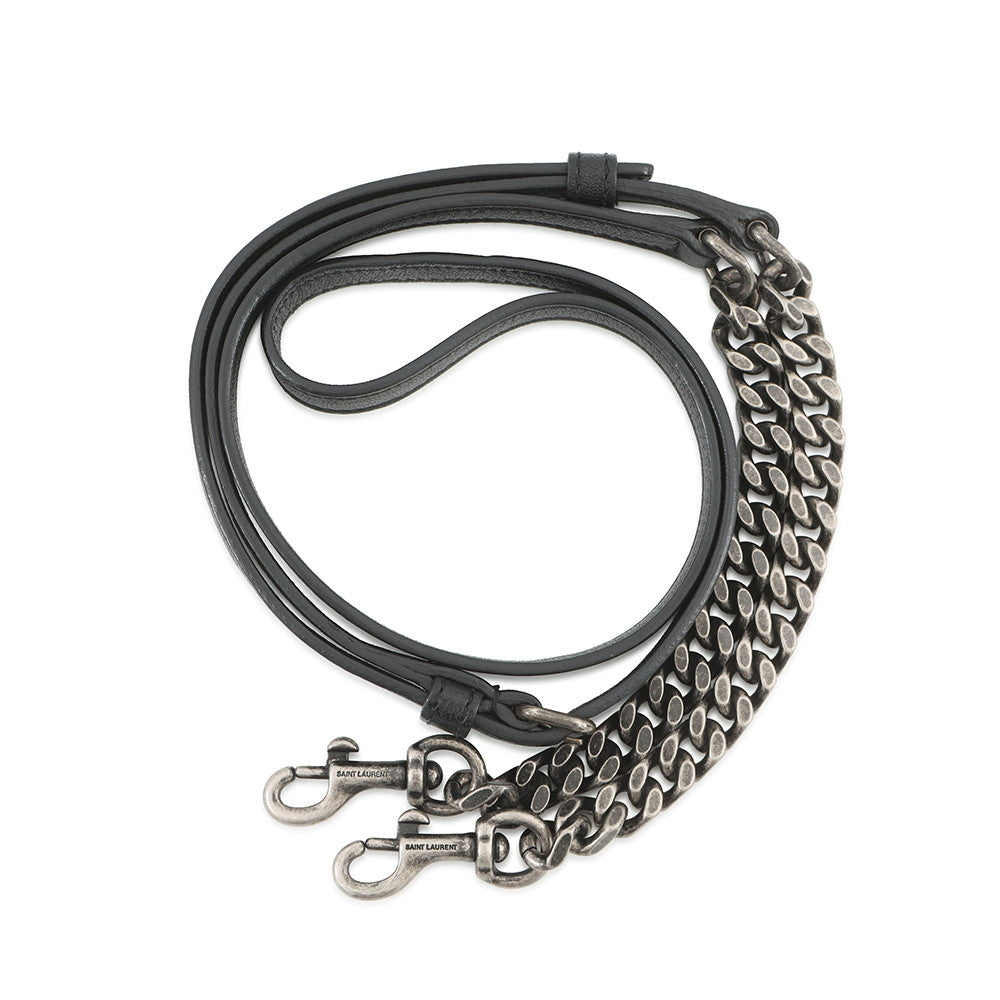 SAINT LAURENT PARIS College 2-way Chain Wallet Black438492BRM041000 Leather