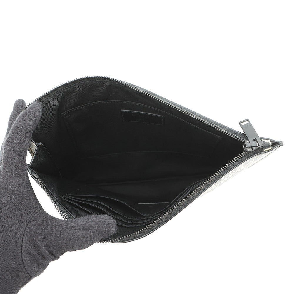 SAINT LAURENT PARIS Skull Print Tablet Case Clutch Bag Black/Beige397294DQD1U1070 Leather
