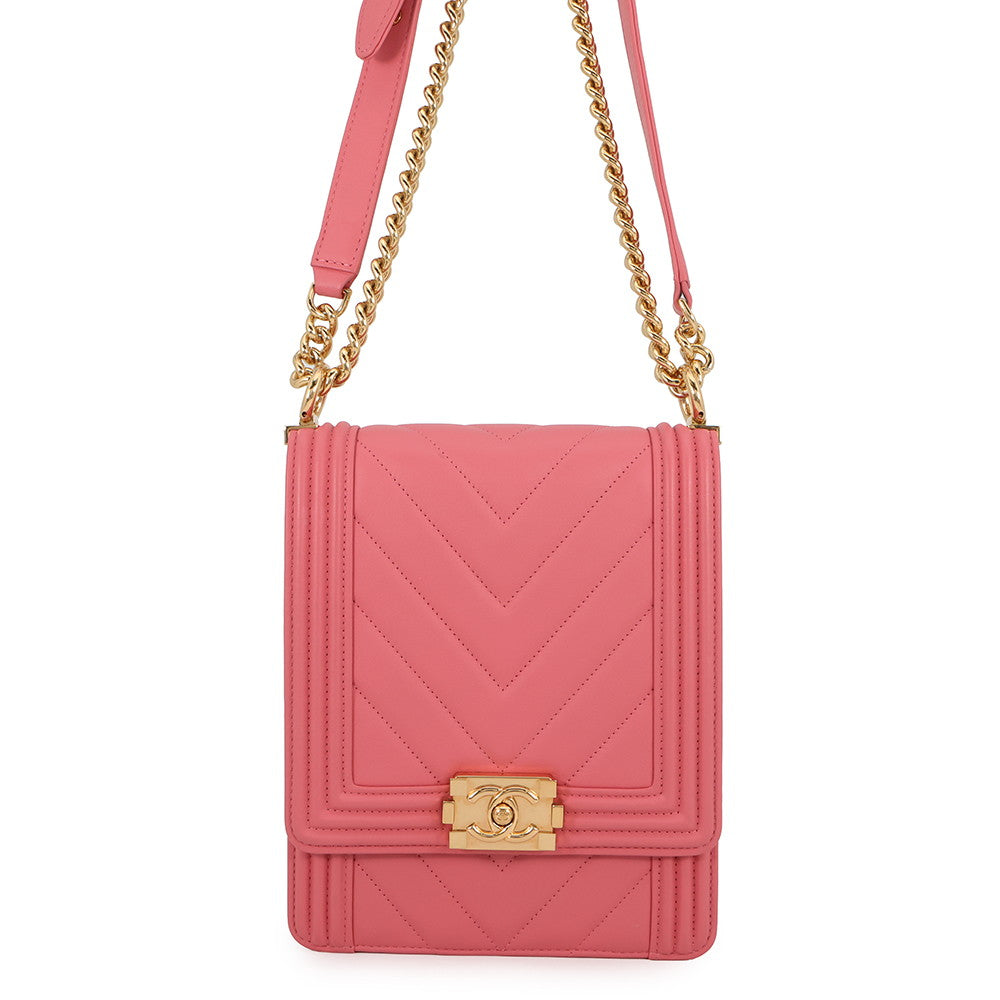 CHANEL Boy Chanel ChainShoulder PinkAS0130 Leather