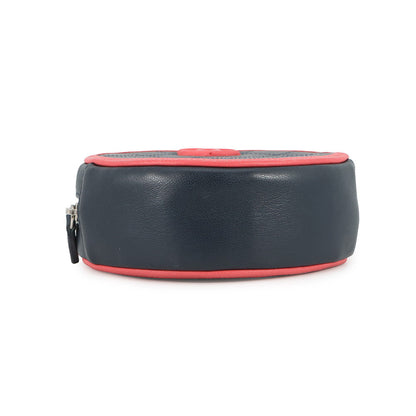 CHANEL Matelasse Round Chain Shoulder Bag Navy/PinkAP0060 Lambskin