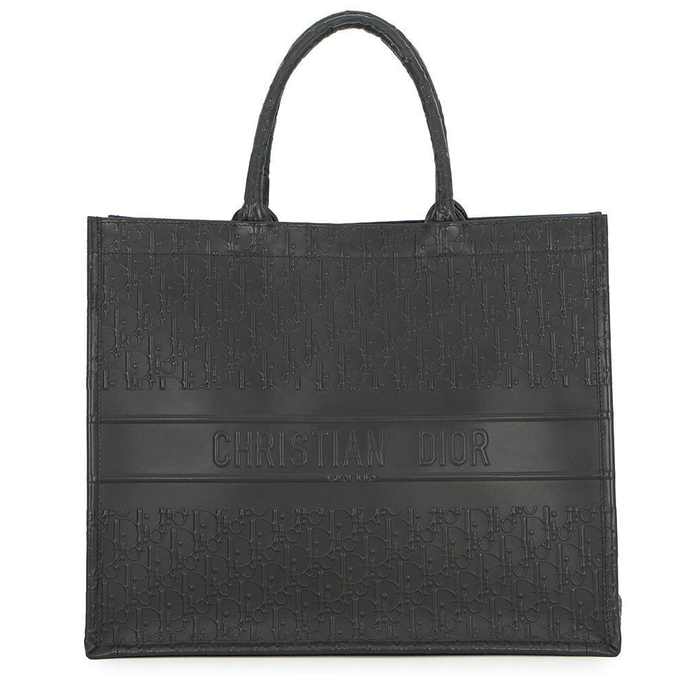 Dior Book Tote Oblique BlackM1286ZWSO_M900 Calf Leather Size Large