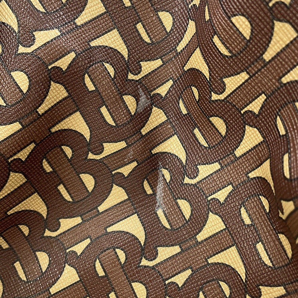 BURBERRY TBMonogram Stripe ECanvas Tote Bag Black PVC Leather