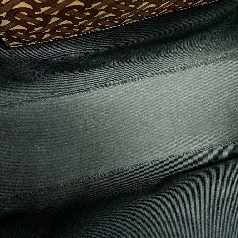 BURBERRY TBMonogram Stripe ECanvas Tote Bag Black PVC Leather