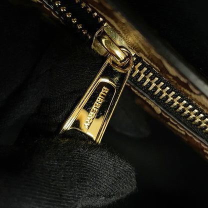 BURBERRY TBMonogram Stripe ECanvas Tote Bag Black PVC Leather