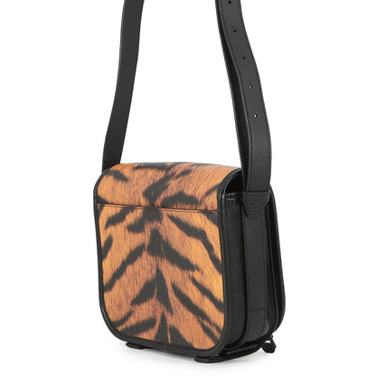 BURBERRY Leopard Shoulder Bag Black/Orange8050873 PVC Leather