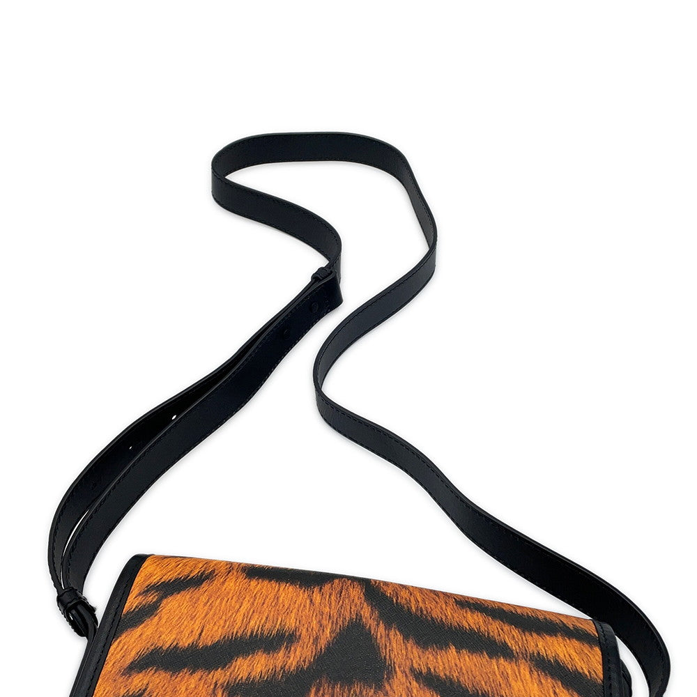 BURBERRY Leopard Shoulder Bag Black/Orange8050873 PVC Leather